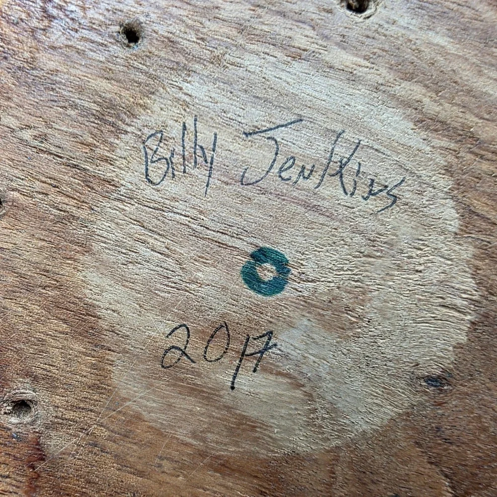 Billy Jenkins Hand Turned Wood Bowl 2017 Signed Artisan Studio USA 8 Inch